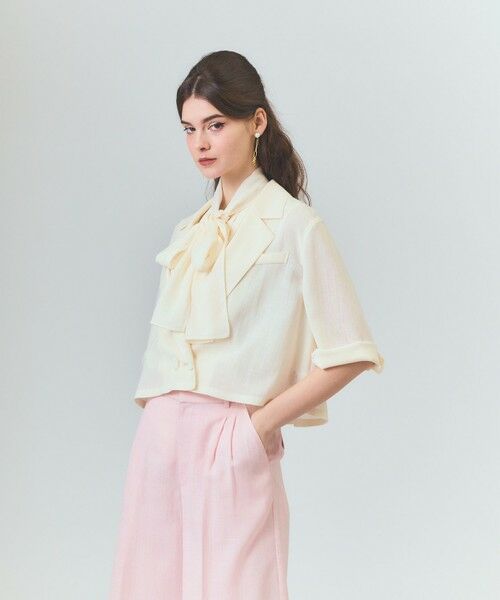 GRACE CONTINENTAL/グレースコンチネンタル リネンライクシアージャケット キナリ 36 GRACE CONTINENTAL/グレースコンチネンタル リネンライクシアージャケット キナリ 36