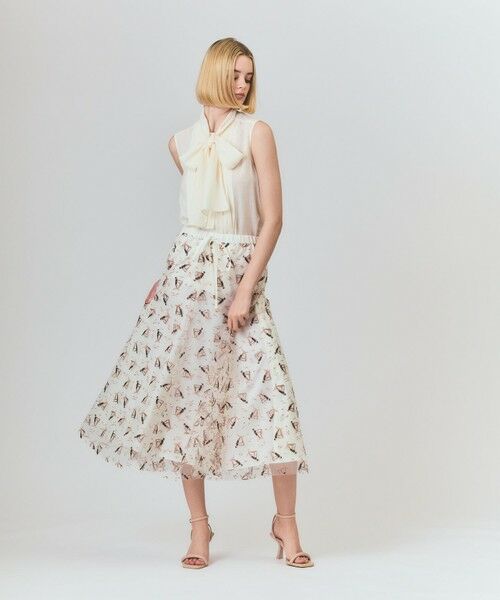 GRACE CONTINENTAL / グレースコンチネンタル ミニ・ひざ丈スカート | マリンembフレアスカート | 詳細1