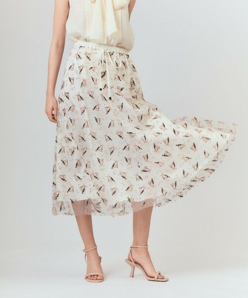 GRACE CONTINENTAL / グレースコンチネンタル ミニ・ひざ丈スカート | マリンembフレアスカート | 詳細4