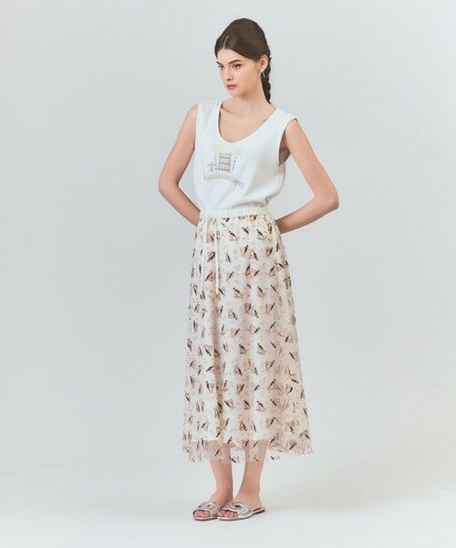 GRACE CONTINENTAL / グレースコンチネンタル ミニ・ひざ丈スカート | マリンembフレアスカート | 詳細8