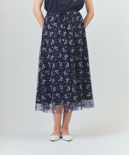 GRACE CONTINENTAL / グレースコンチネンタル ミニ・ひざ丈スカート | マリンembフレアスカート | 詳細11
