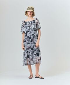 GRACE CONTINENTAL / グレースコンチネンタル ロング・マキシ丈ワンピース | シフォンプリントドレス