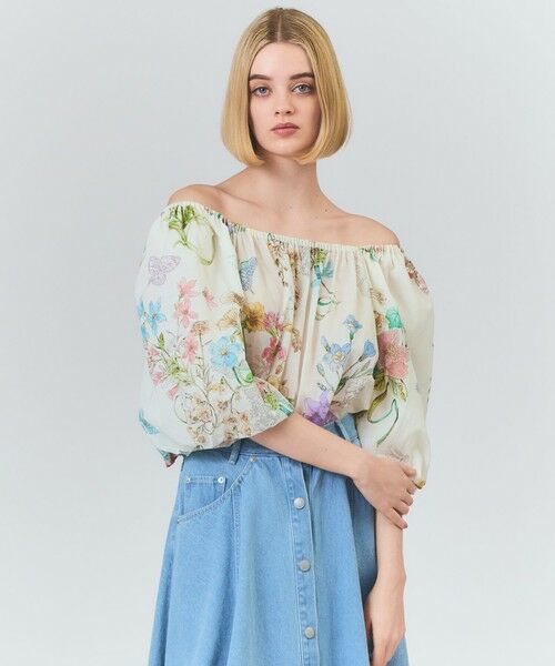 GRACE CONTINENTAL / グレースコンチネンタル シャツ・ブラウス | ボタニカルドレープブラウス | 詳細1