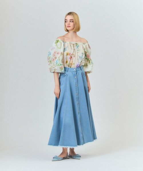 GRACE CONTINENTAL/グレースコンチネンタル ボタニカルドレープブラウス キナリ 36 GRACE CONTINENTAL/グレースコンチネンタル ボタニカルドレープブラウス キナリ 36