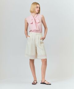 GRACE CONTINENTAL / グレースコンチネンタル シャツ・ブラウス | リネンライクボウタイノースリーブ