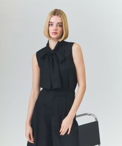 GRACE CONTINENTAL / グレースコンチネンタル シャツ・ブラウス | リネンライクボウタイノースリーブ