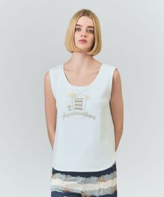 GRACE CONTINENTAL / グレースコンチネンタル タンクトップ | ビジューモチーフノースリーブ