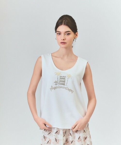 GRACE CONTINENTAL / グレースコンチネンタル タンクトップ | ビジューモチーフノースリーブ | 詳細6