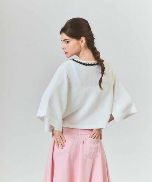 マルビ♡美品♡グレースコンチネンタル♡カーディガン 半袖 極美品】コード刺繍ニットカーディガン グレースコンチネンタル