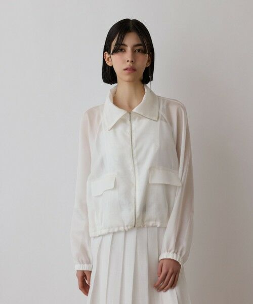 GRACE CONTINENTAL/グレースコンチネンタル ブライトメッシュブルゾン ホワイト 38 GRACE CONTINENTAL/グレースコンチネンタル ブライトメッシュブルゾン ホワイト 38