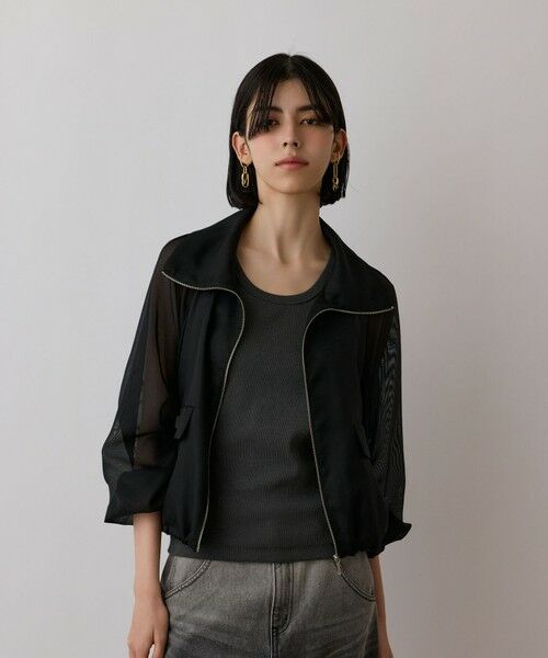 GRACE CONTINENTAL/グレースコンチネンタル ブライトメッシュブルゾン ブラック 36 GRACE CONTINENTAL/グレースコンチネンタル ブライトメッシュブルゾン ブラック 36