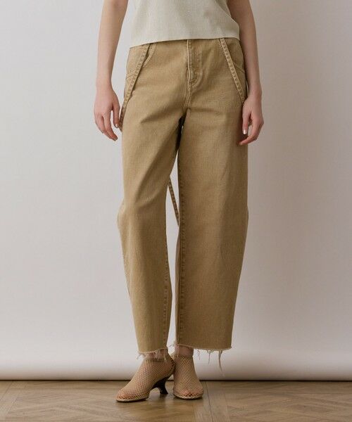 GRACE CONTINENTAL/グレースコンチネンタル サス付zipデニムパンツ ベージュ 36 GRACE CONTINENTAL/グレースコンチネンタル サス付zipデニムパンツ ベージュ 36