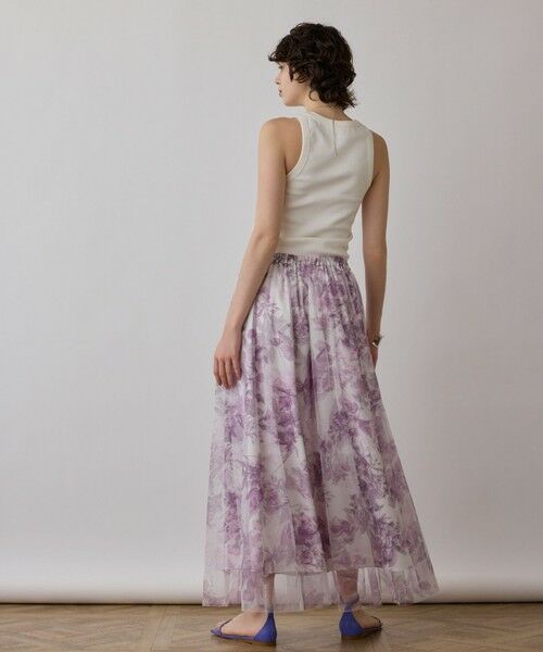GRACE CONTINENTAL / グレースコンチネンタル ロング・マキシ丈スカート | シャドーフラワープリントスカート | 詳細1