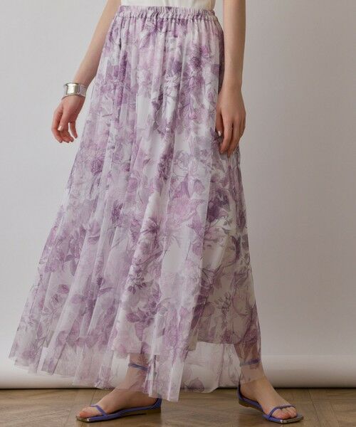 GRACE CONTINENTAL / グレースコンチネンタル ロング・マキシ丈スカート | シャドーフラワープリントスカート | 詳細2