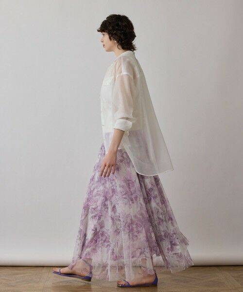 GRACE CONTINENTAL / グレースコンチネンタル ロング・マキシ丈スカート | シャドーフラワープリントスカート | 詳細5