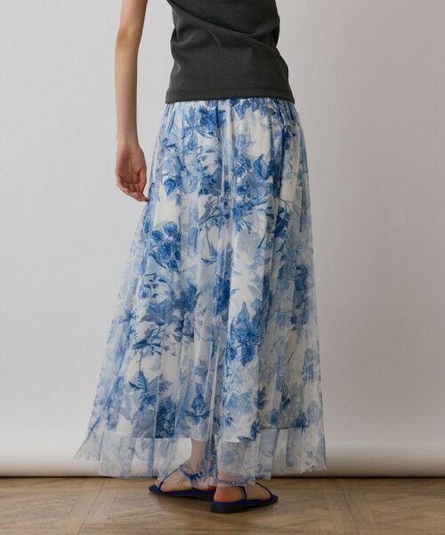 GRACE CONTINENTAL / グレースコンチネンタル ロング・マキシ丈スカート | シャドーフラワープリントスカート | 詳細13