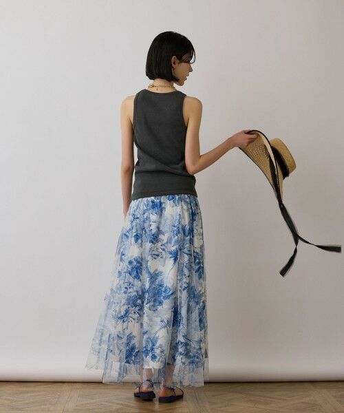 GRACE CONTINENTAL / グレースコンチネンタル ロング・マキシ丈スカート | シャドーフラワープリントスカート | 詳細11