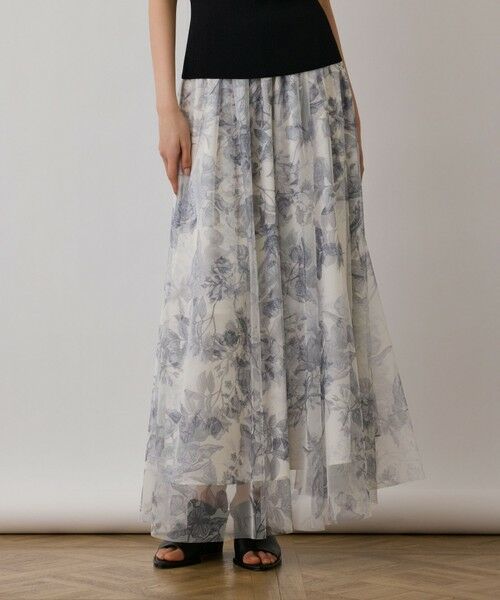 GRACE CONTINENTAL / グレースコンチネンタル ロング・マキシ丈スカート | シャドーフラワープリントスカート | 詳細15