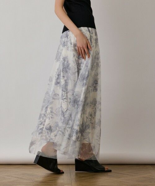 GRACE CONTINENTAL / グレースコンチネンタル ロング・マキシ丈スカート | シャドーフラワープリントスカート | 詳細17