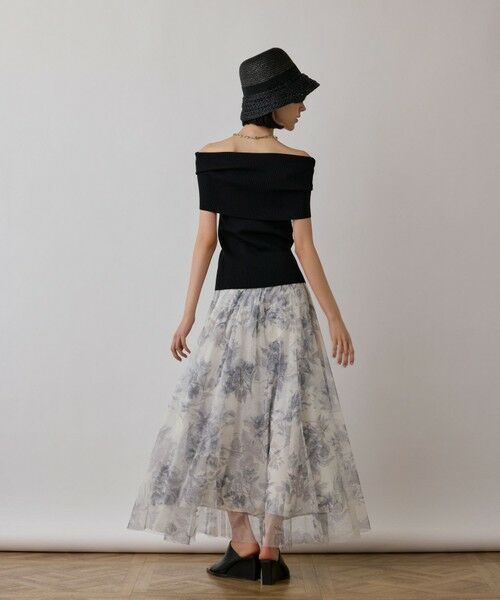 GRACE CONTINENTAL / グレースコンチネンタル ロング・マキシ丈スカート | シャドーフラワープリントスカート | 詳細18
