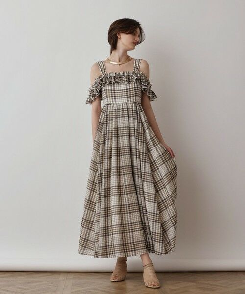 GRACE CONTINENTAL / グレースコンチネンタル ロング・マキシ丈ワンピース | チェックサッカーワンピース | 詳細6