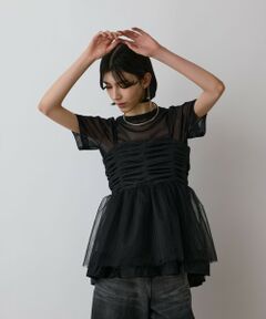 GRACE CONTINENTAL / グレースコンチネンタル その他トップス | タフタチュールキャミ