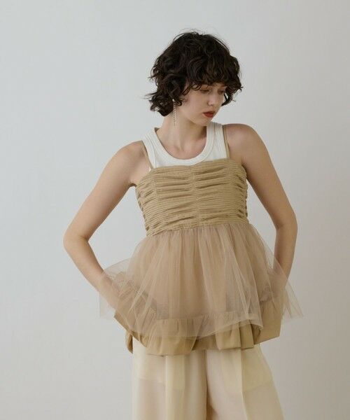 GRACE CONTINENTAL / グレースコンチネンタル その他トップス | タフタチュールキャミ | 詳細4