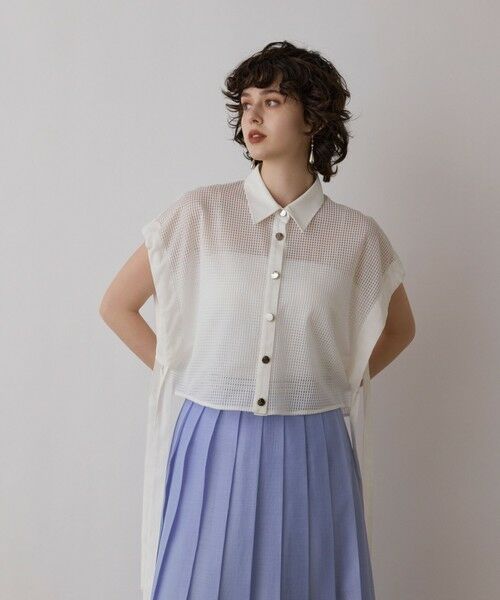 GRACE CONTINENTAL / グレースコンチネンタル シャツ・ブラウス | メッシュポンチョシャツ | 詳細2