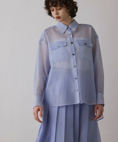GRACE CONTINENTAL / グレースコンチネンタル シャツ・ブラウス | マットシアーシャツ | 詳細7