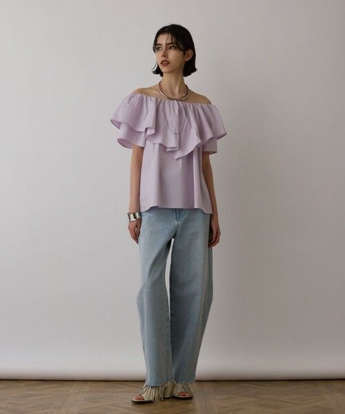 フリル付きグレーのトップス トップス（グレー/灰色系・フリル）ファッション通販 - ZOZOTOWN