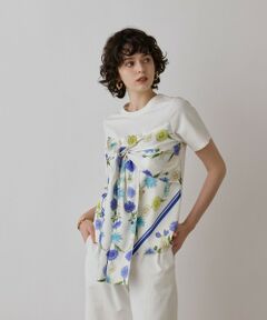 GRACE CONTINENTAL / グレースコンチネンタル カットソー | スカーフプリントコンビトップ