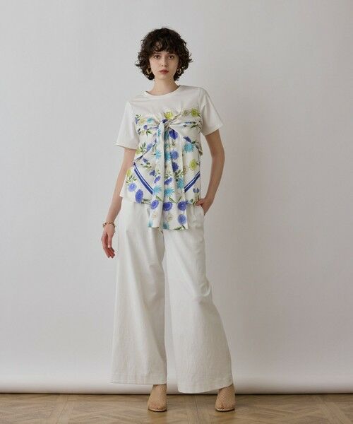 GRACE CONTINENTAL / グレースコンチネンタル カットソー | スカーフプリントコンビトップ | 詳細1