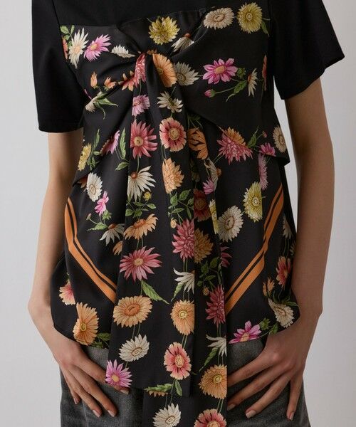 GRACE CONTINENTAL / グレースコンチネンタル カットソー | スカーフプリントコンビトップ | 詳細10