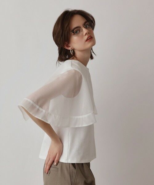 GRACE CONTINENTAL / グレースコンチネンタル カットソー | シアーケープカットトップ | 詳細3