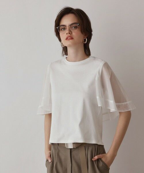 GRACE CONTINENTAL / グレースコンチネンタル カットソー | シアーケープカットトップ | 詳細1