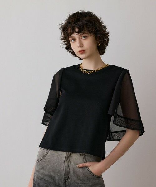 GRACE CONTINENTAL / グレースコンチネンタル カットソー | シアーケープカットトップ | 詳細12