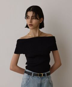 GRACE CONTINENTAL / グレースコンチネンタル その他トップス | オフショルリブニットトップ