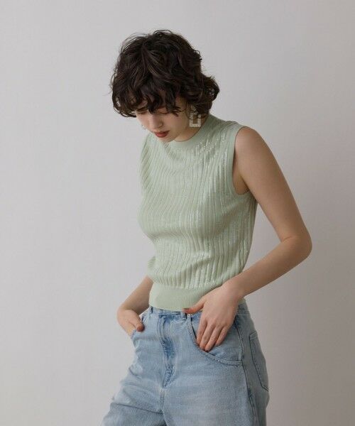 GRACE CONTINENTAL / グレースコンチネンタル その他トップス | スパンコールニットノースリーブ | 詳細13