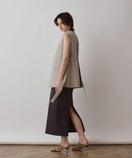 GRACE CONTINENTAL / グレースコンチネンタル ベスト | ストライプノーカラージレ | 詳細1