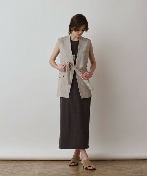 GRACE CONTINENTAL / グレースコンチネンタル ベスト | ストライプノーカラージレ | 詳細2