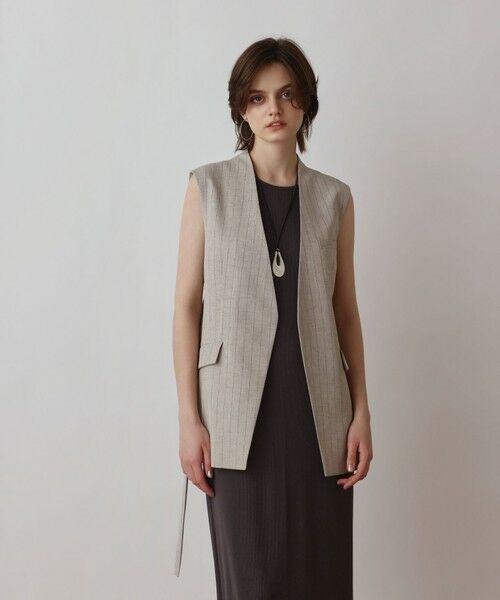 GRACE CONTINENTAL / グレースコンチネンタル ベスト | ストライプノーカラージレ | 詳細3