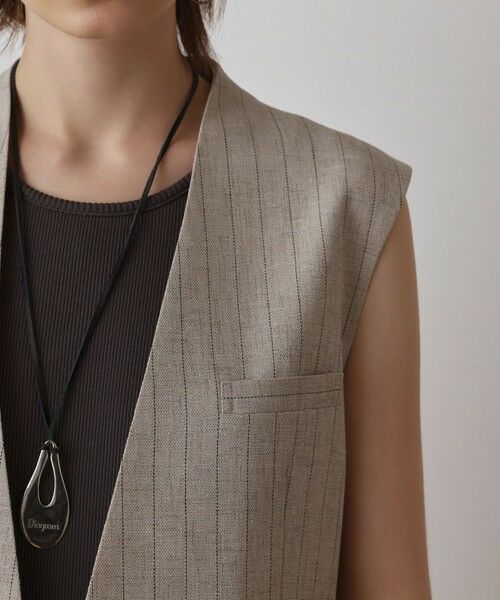 GRACE CONTINENTAL / グレースコンチネンタル ベスト | ストライプノーカラージレ | 詳細7