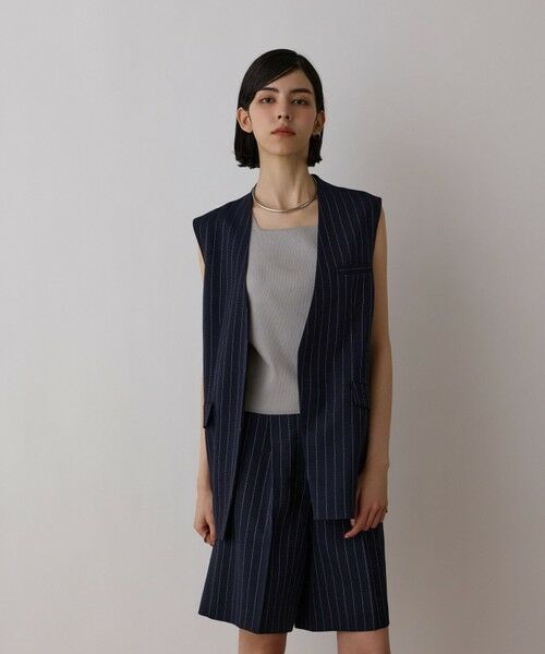 GRACE CONTINENTAL / グレースコンチネンタル ベスト | ストライプノーカラージレ | 詳細23