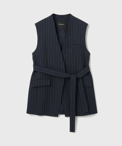 GRACE CONTINENTAL / グレースコンチネンタル ベスト | ストライプノーカラージレ | 詳細25