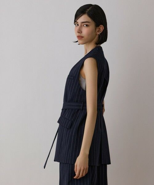 GRACE CONTINENTAL / グレースコンチネンタル ベスト | ストライプノーカラージレ | 詳細17