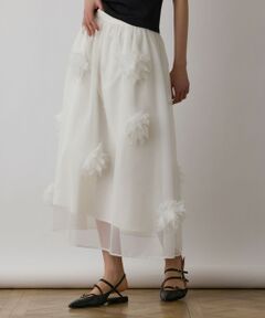 GRACE CONTINENTAL / グレースコンチネンタル ミニ・ひざ丈スカート | メッシュフラワースカート