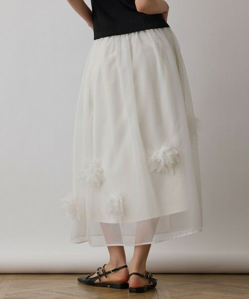 GRACE CONTINENTAL / グレースコンチネンタル ミニ・ひざ丈スカート | メッシュフラワースカート | 詳細4