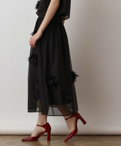 GRACE CONTINENTAL / グレースコンチネンタル ミニ・ひざ丈スカート | メッシュフラワースカート | 詳細15