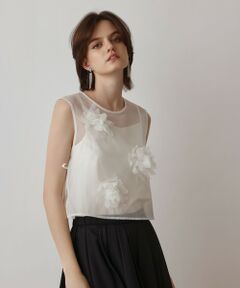 GRACE CONTINENTAL / グレースコンチネンタル その他トップス | メッシュフラワートップ