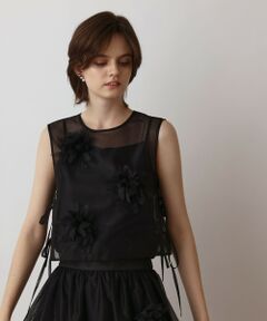 GRACE CONTINENTAL / グレースコンチネンタル その他トップス | メッシュフラワートップ